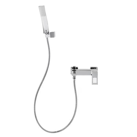 Enoročna stenska armatura za kad SIKO Elements s tuš setom u krom izvedbi.