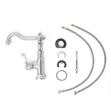 Kromirana armatura za pomivalno korito SIKO Provence s ručicom i zakretnim izljevom u retro dizajnu.