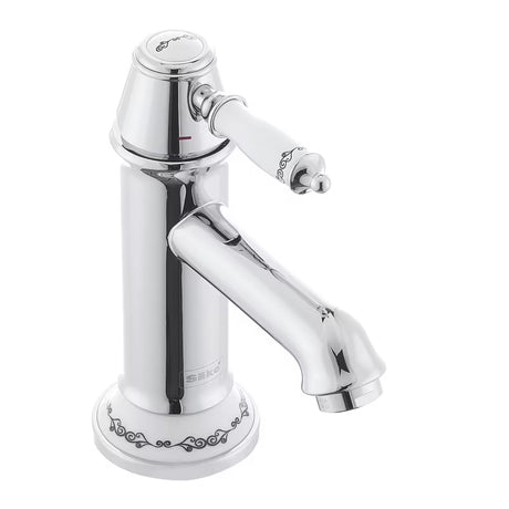 Kromirana armatura za umivalnik SIKO Provence u retro dizajnu s ukrasnim detaljima