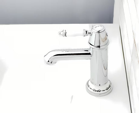 Kromirana armatura za umivalnik SIKO Provence u retro dizajnu s ukrasnim detaljima