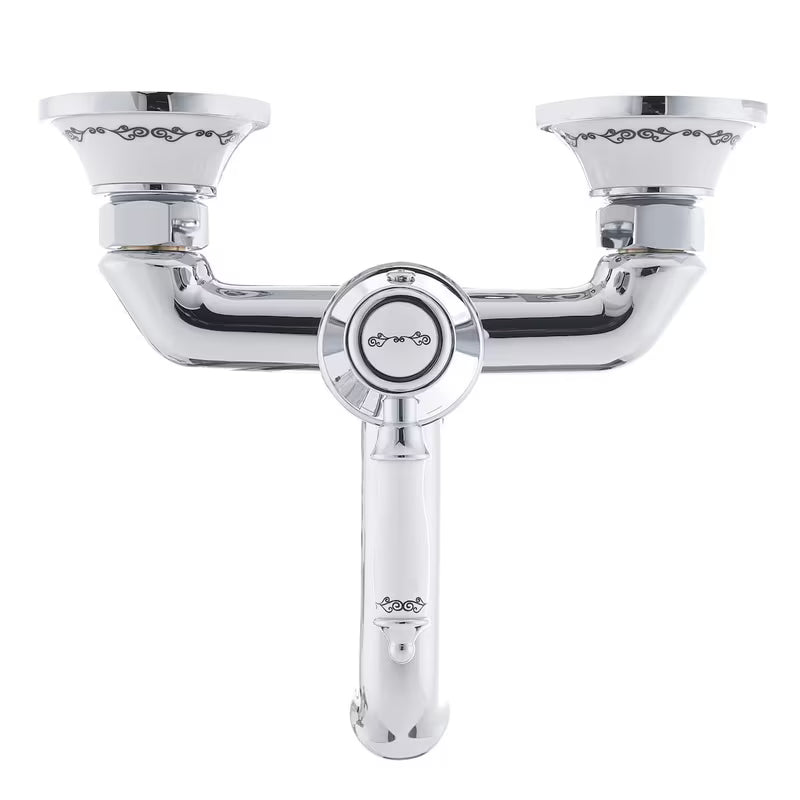 Kromirana enoročna stenska armatura za kad SIKO Provence u retro dizajnu s preklopnikom skrivenim u izljevu.