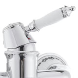 Kromirana enoročna stenska armatura za kad SIKO Provence u retro dizajnu s preklopnikom skrivenim u izljevu.