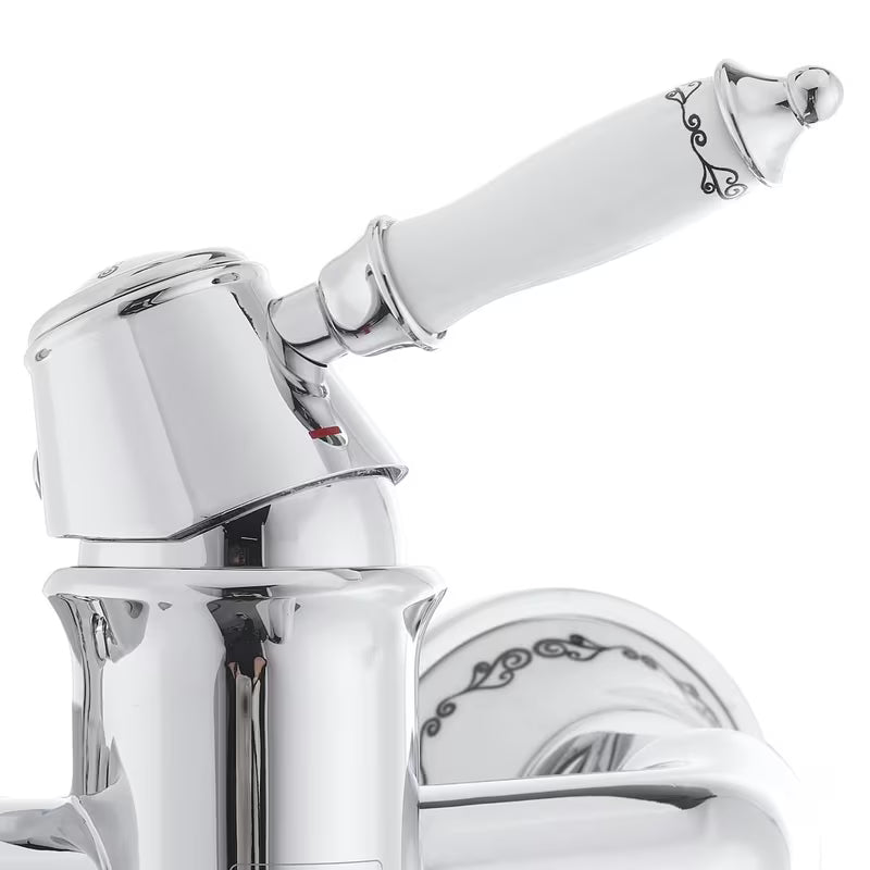 Kromirana enoročna stenska armatura za kad SIKO Provence u retro dizajnu s preklopnikom skrivenim u izljevu.