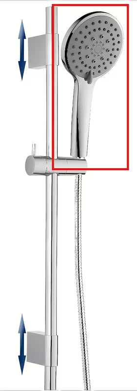 Siva ročna prha SIKO s tremi načini curka vode in ergonomsko obliko pro za udoben oprijem.
