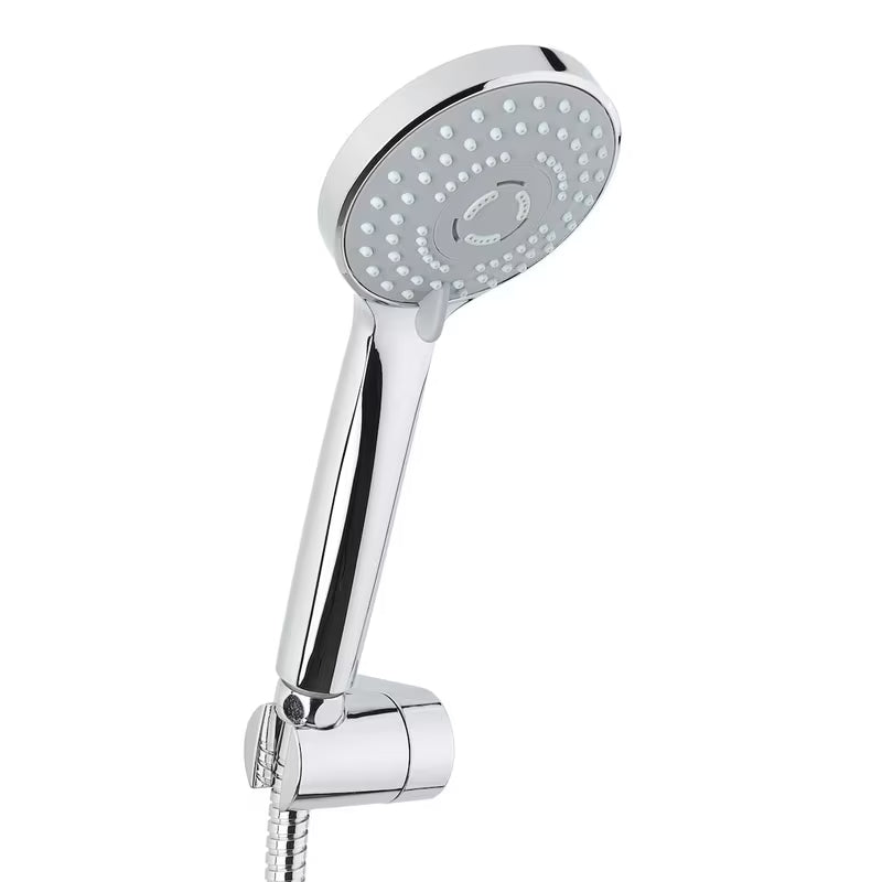Kromiran komplet za kad SIKO s 3-funkcijsko ročno prho, kovinsko cevjo in držalom tuši.