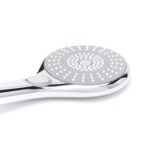 Kromirana ručna tuš slušalica SIKO promjera 115 mm s prebacivanjem 3 mlaza tipkom.