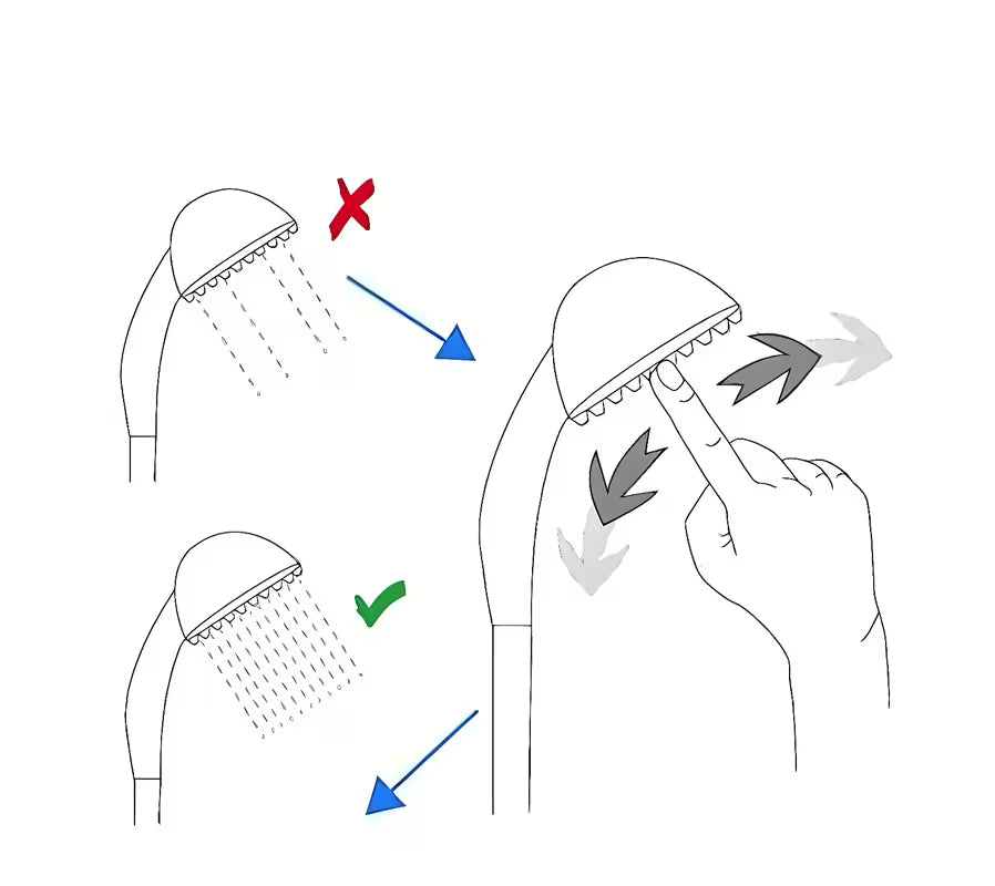 Kromirana ručna tuš slušalica SIKO promjera 115 mm s prebacivanjem 3 mlaza tipkom.