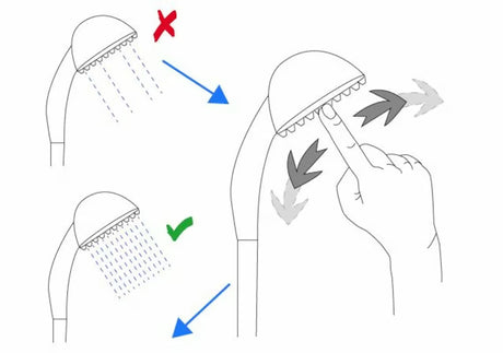 Kromirana ručna tuš slušalica SIKO zaobljenog dizajna, promjera 115 mm, s prebacivanjem 3 mlaza tipkom.
