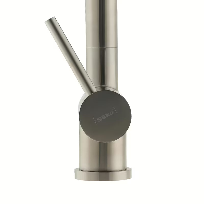 Nerjaveča armatura za pomivalno korito SIKO Steel z vrtljivim izlivom v mat izvedbi supersteel