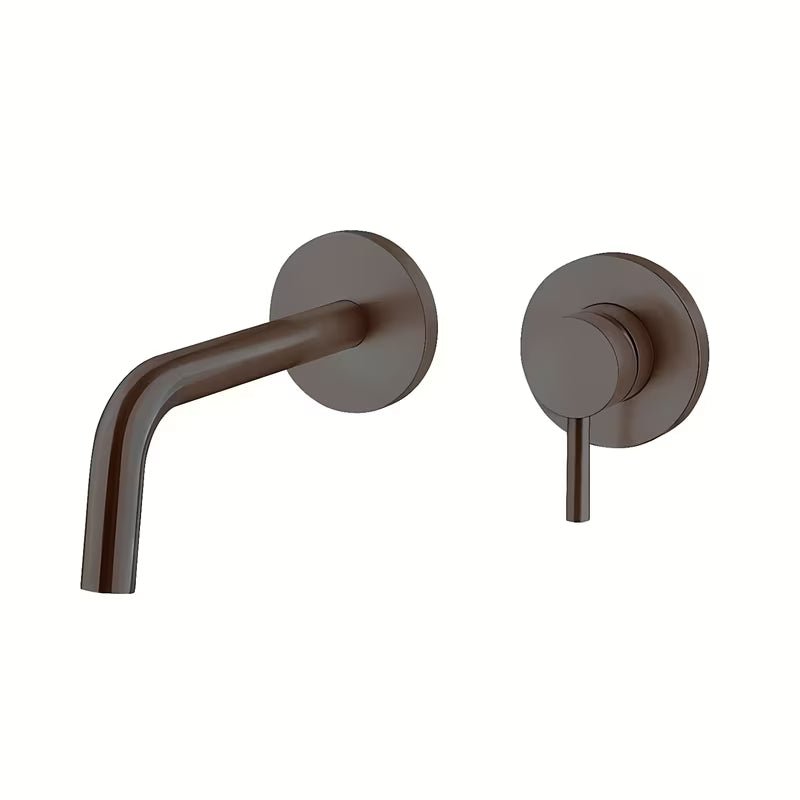 Podometna armatura za umivalnik Paffoni Light u brušenom crnom niklu s minimalističkim dizajnom.