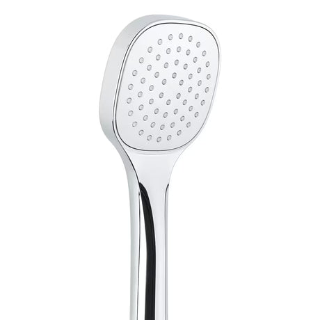 Kromirani komplet za kad SIKO s ručnim tušem, mesinganim držačem i metalnim crijevom 150 cm, zaobljenog dizajna.