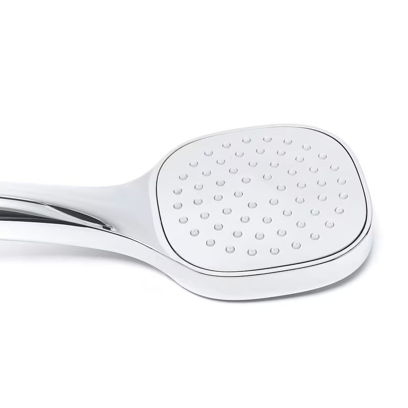 Kromirani komplet za kad SIKO s ručnim tušem, mesinganim držačem i metalnim crijevom 150 cm, zaobljenog dizajna.