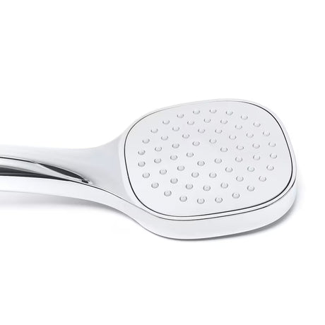 Kromirani komplet za kad SIKO s ručnim tušem, mesinganim držačem i metalnim crijevom 150 cm, zaobljenog dizajna.