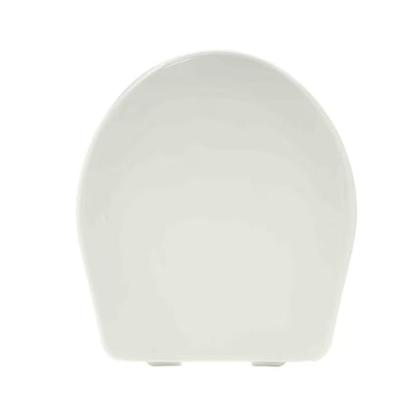 Bijela WC deska od termoplasta s plastičnim šarkama u jednostavnoj izvedbi