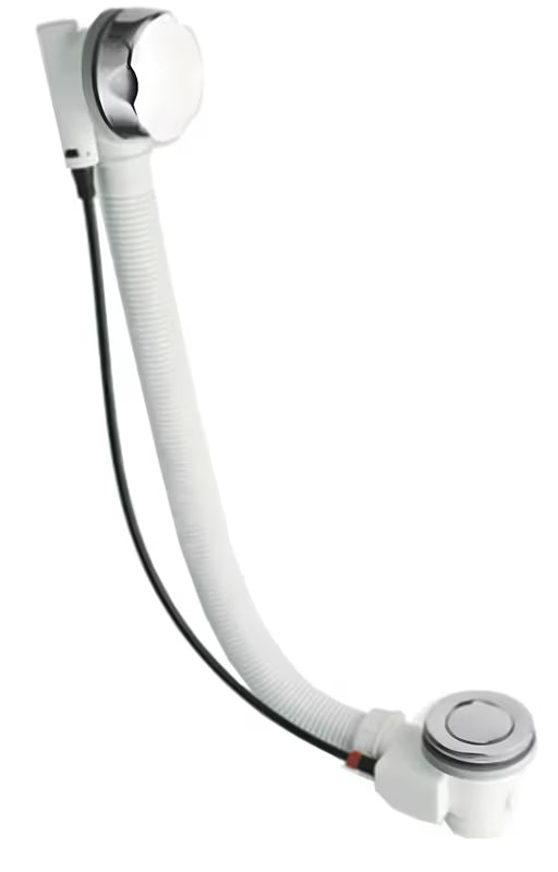 Kromirani sifon za kad avtomatik Silfra s metalnim čepom i okretnim upravljačkim kotačićem