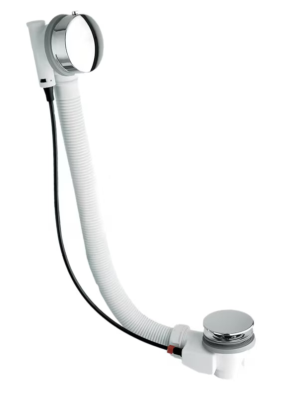 Kromirani sifon za kad avtomatik Silfra s metalnim upravljačkim gumbom i čepom s pokrovčkom