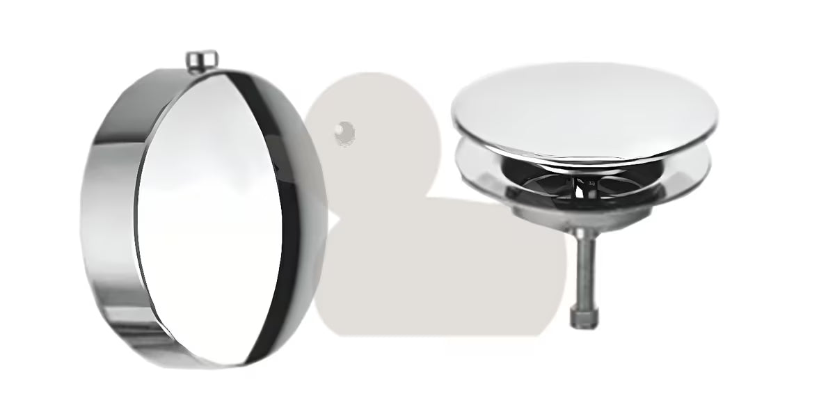 Kromirani sifon za kad avtomatik Silfra s metalnim upravljačkim gumbom i čepom s pokrovčkom