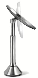 Kozmetično ogledalo Simplehuman Dual Touch iz krtačenega nerjavečega jekla s Tru-lux LED osvetlitvijo in 5-kratno povečavo.