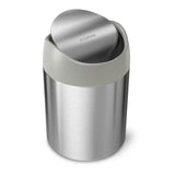 Namizni mini koš za smeti Simplehuman Mini bin iz brušenega nerjavnega jekla z vrtljivim pokrovom