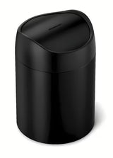 Črn namizni koš za smeti Simplehuman Mini s preklopnim pokrovom in prostornino 1,5 l.