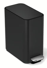 Črn ozek pedalni koš za smeti Simplehuman CW2101 s prostornino 5 litrov, primeren za kopalnico in WC školjka.