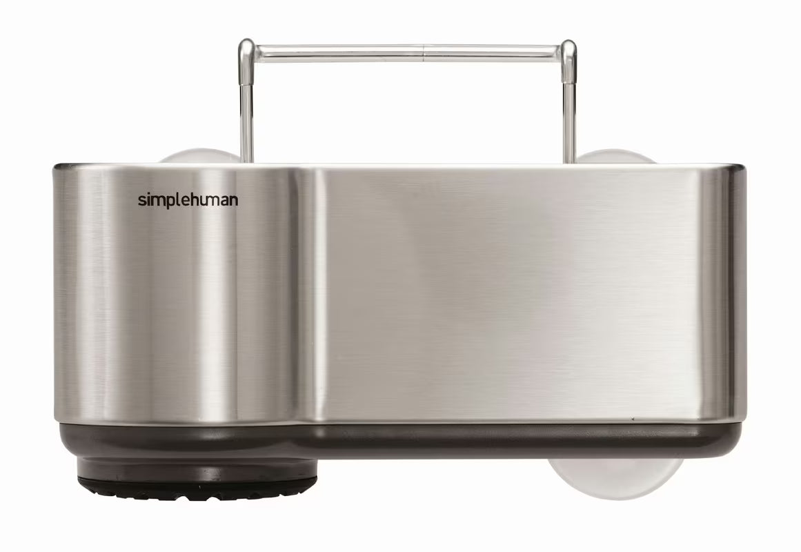 Držalo za gobico Simplehuman Sink caddies iz krtačenega nerjavečega jekla z nosilcem in priseski