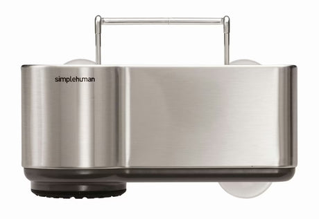 Držalo za gobico Simplehuman Sink caddies iz krtačenega nerjavečega jekla z nosilcem in priseski