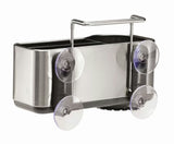 Držalo za gobico Simplehuman Sink caddies iz krtačenega nerjavečega jekla z nosilcem in priseski