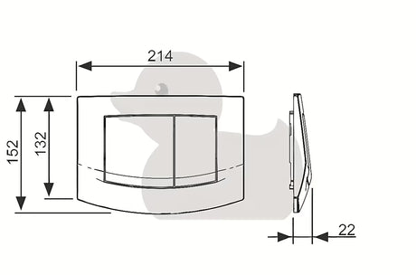 Bijela dvokoličinska aktivirna tipka Tece Ambia pro WC školjka pro za dvokoličinsko ispiranje