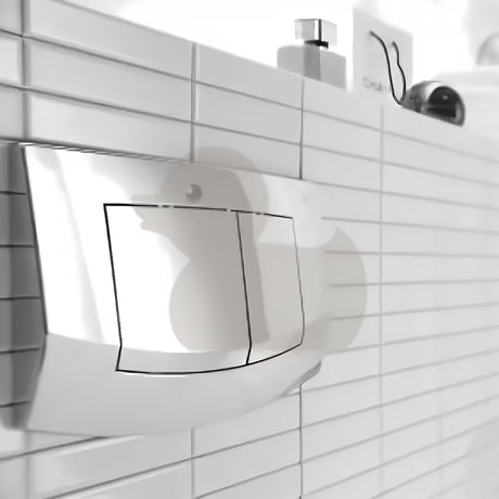 Bijela dvokoličinska aktivirna tipka Tece Ambia pro WC školjka pro za dvokoličinsko ispiranje