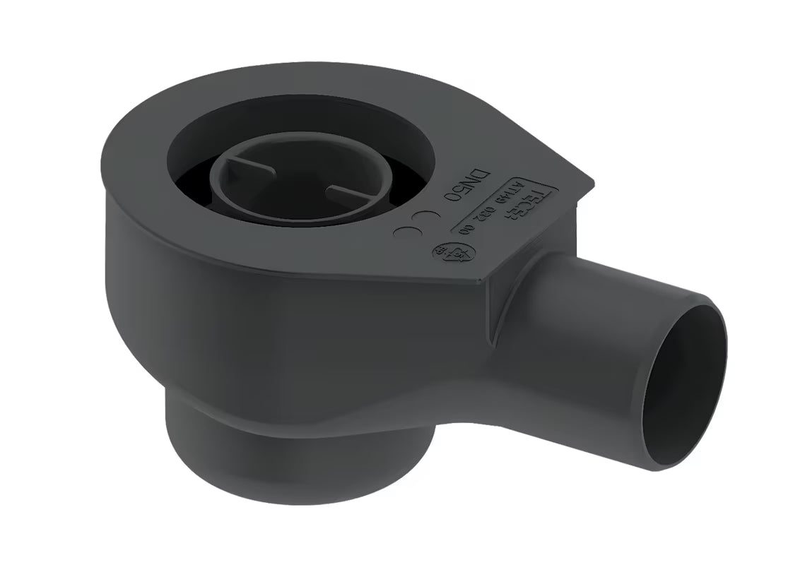 Črn sifon Tece Drainline standard s stranskim odtokom DN 50 pro tuš kanaleta