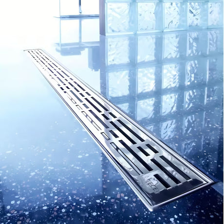 Polirana nehrđajuća rešetka za kanaleto Tece Drainline u dekoru basic pro tuš kanalica