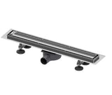 Kanaleta za Tuš Tece Linus 80 cm v izvedbi chrome z rešetko pro za vstavitev ploščic