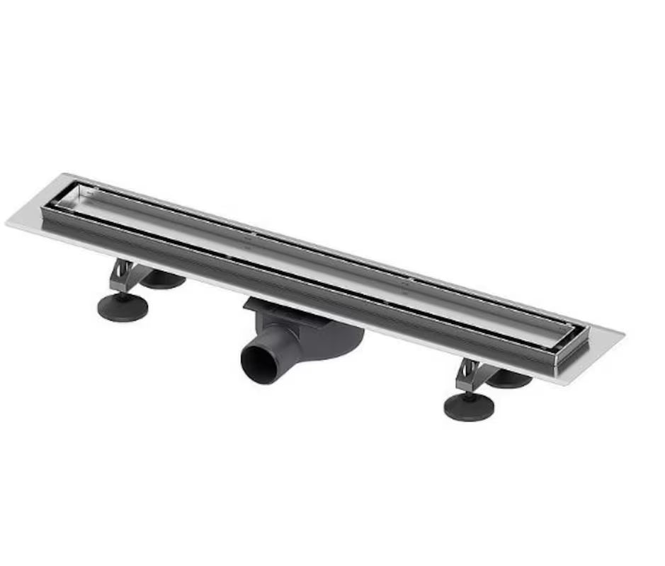 Kanaleta za Tuš Tece Linus 80 cm v izvedbi chrome z rešetko pro za vstavitev ploščic