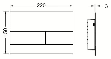 Metalna aktivirna tipka TeceSquare II pro vodokotlića TECE u mat crnoj izvedbi