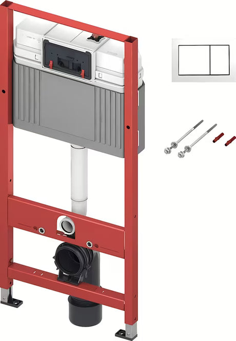 Samonosivi modul Tece s podžbuknim vodokotlićem pro viseča WC školjka za knauf s bijelom tipkom Tecebase