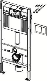 Samonosivi modul Tece s podžbuknim vodokotlićem pro viseča WC školjka za knauf s bijelom tipkom Tecebase