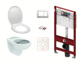 Viseči WC set Siko S-Line Pro s podžbuknim vodokotlićem TECE i kromiranom tipkom TECEbase