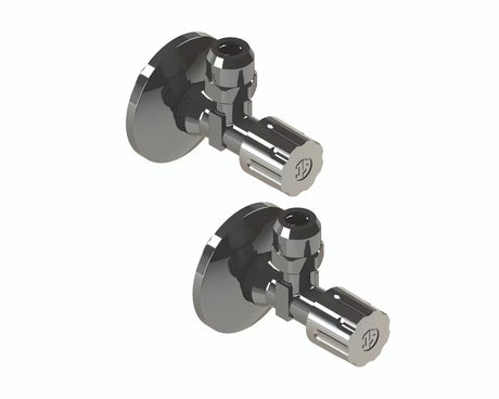 Kromirani kotni ventil Tece One od mesinga sa standardnim navojima i pokrovnom kapom