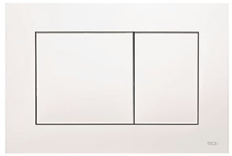 Bijela plastična aktivirna tipka Tece tecenow pro WC školjka s dvokoličinskim ispiranjem