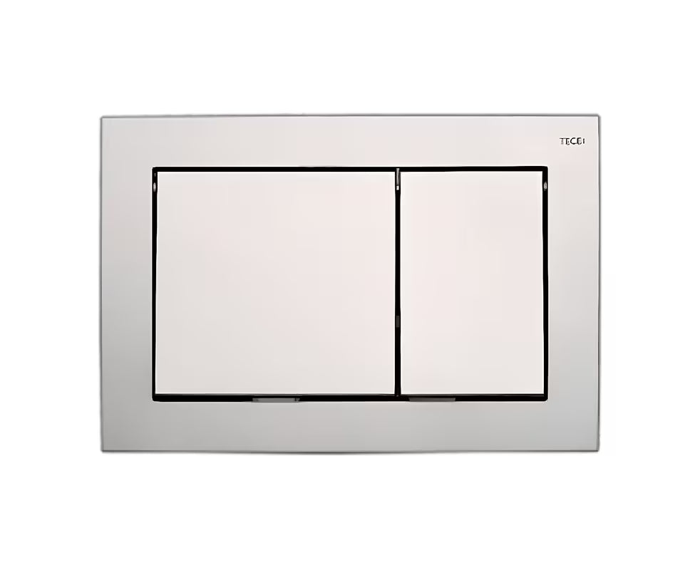 Plastično aktivirna tipka Tece tecenow u mat krom izvedbi pro dvokoličinsko ispiranje WC školjka