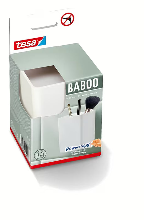Bel stenska polica tesa Baboo brez vrtanja z lepilno tehnologijo tesa Powerstrips Waterproof
