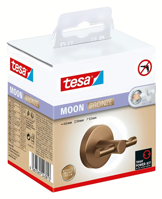 Bronast kavelj za kopalni plašč Tesa z montažo brez vrtanja s tehnologijo tesa Power.Kit