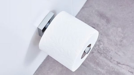 Kromiran oglati držalo za toaletni papir Tesa Ekkro s samolepilno montažo brez vrtanja