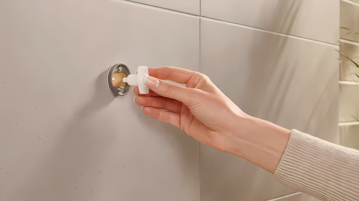 Brončani stenski kavelj Tesa s montažom bez bušenja uz tehnologiju Power.Kit