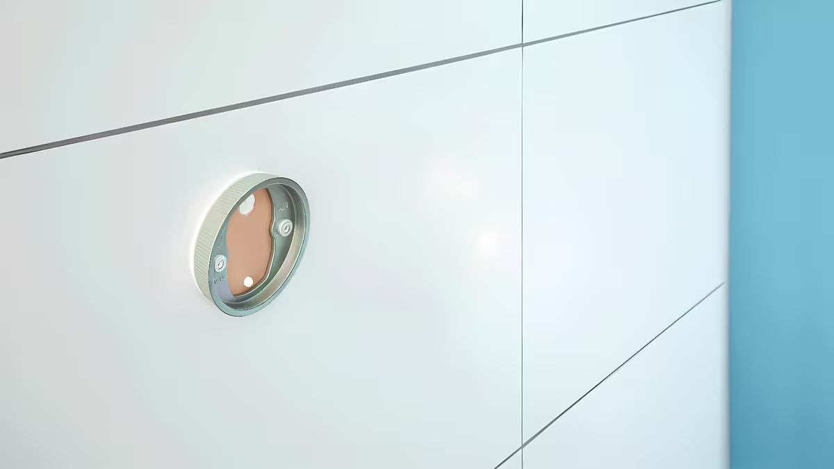 WC ščetka Tesa Moon iz krtačenega jekla s posodo iz satiniranega stekla, montaža brez vrtanja