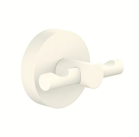 Mat belo kopalniško kavelj Tesa Moon Black pro za obešanje kopalnega plašča z montažo brez vrtanja