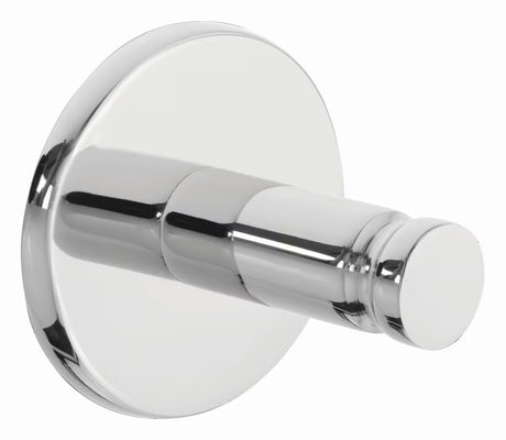 Kromiran kavelj Tesa powerbutton pro montaža brez vrtanja na ploščice in druge gladke površine.