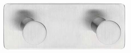 Dvojni Kavelj Tesa powerbutton iz brušenega nerjavečega jekla pro za montažo brez vrtanja na trde površine