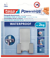 Tesa Powerstrips vodoodporen nerjaveč dvojni kavelj pro za obešanje brivnika brez vrtanja.